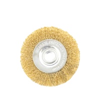 Щётка для УШМ 125 мм, латунированная, плоская, посадка 22,2 мм